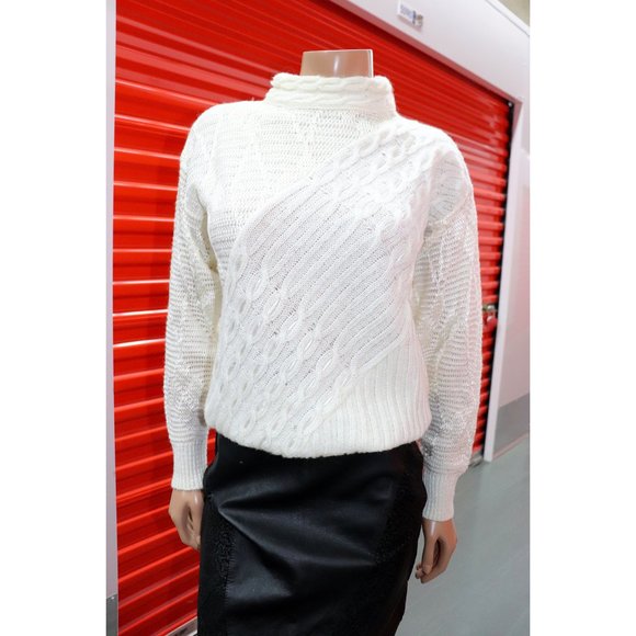 4 design VINTAGE argyle knit mohair SWEATER pullover M - Picture 4 of 5